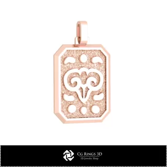 Pendentif 3D Homme Signe du Bélier, Bijoux 3D CAO, Pendentifs CAO 3D, Pendentifs du Zodiaque 3D