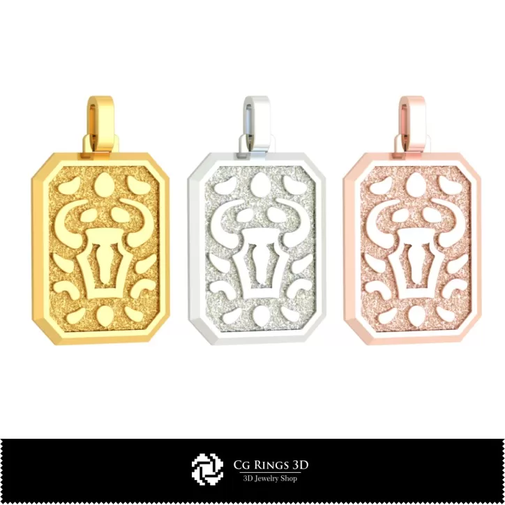 Ciondolo Zodiacale Toro Uomo 3D Ciondolo Zodiacale Toro Uomo 3D