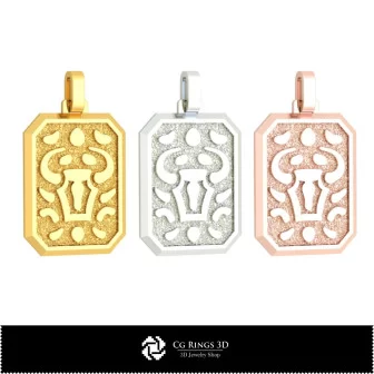 3D Men's Taurus Zodiac Pendant Home, Bijoux 3D CAO, Pendentifs 3D CAO, Pendentifs du Zodiaque 3D