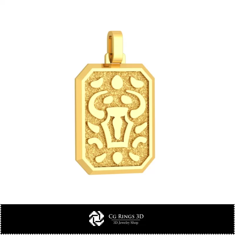 3D Men's Taurus Zodiac Pendant 3D Men's Taurus Zodiac Pendant