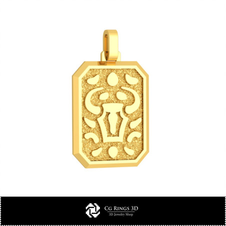 3D Men's Taurus Zodiac Pendant Home,  Jewelry 3D CAD, Pendants 3D CAD , 3D Zodiac Pendants