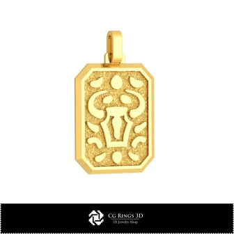 3D Men's Taurus Zodiac Pendant Home, Bijuterii 3D , Pandative 3D CAD, Pandativ cu Zodii 3D