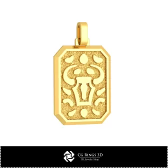 Pendentif 3D Homme Signe du Taureau, Bijoux 3D CAO, Pendentifs 3D CAO, Pendentifs du Zodiaque 3D