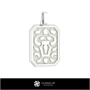 3D Men's Taurus Zodiac Pendant