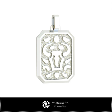 3D Men's Taurus Zodiac Pendant