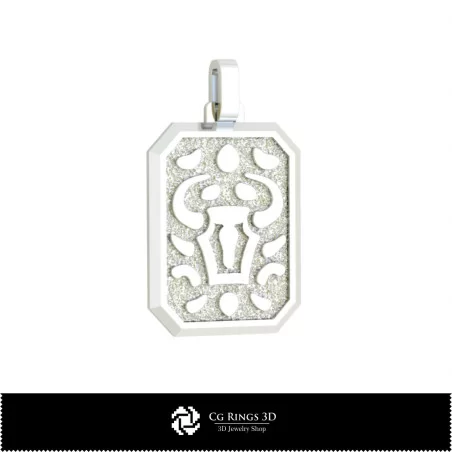 3D Men's Taurus Zodiac Pendant