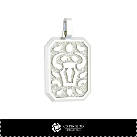 Pendentif du zodiaque Taureau pour homme 3D