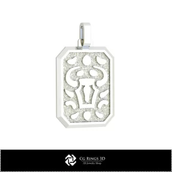 3D Men's Taurus Zodiac Pendant Home, Bijoux 3D CAO, Pendentifs 3D CAO, Pendentifs du Zodiaque 3D