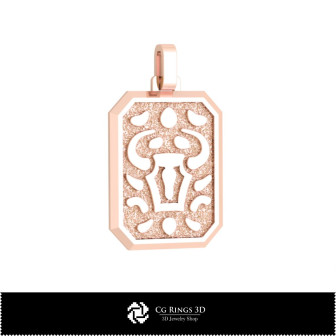 3D Men's Taurus Zodiac Pendant Home, Bijoux 3D CAO, Pendentifs 3D CAO, Pendentifs du Zodiaque 3D