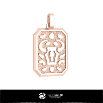 3D Men's Taurus Zodiac Pendant Home, Jewelry 3D CAD, Pendants 3D CAD , 3D Zodiac Pendants