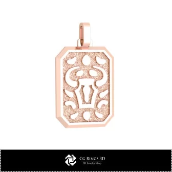 3D Men's Taurus Zodiac Pendant Home, Jewelry 3D CAD, Pendants 3D CAD , 3D Zodiac Pendants