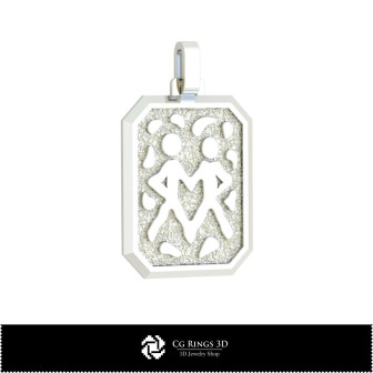 3D Men's Gemini Zodiac Pendant Home, Bijoux 3D CAO, Pendentifs 3D CAO, Pendentifs du Zodiaque 3D