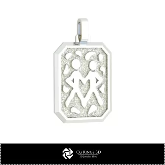 Pendentif 3D Gémeaux pour homme, bijou 3D DAO, croix? Non — Pendentifs 3D, Pendentifs du zodiaque 3D