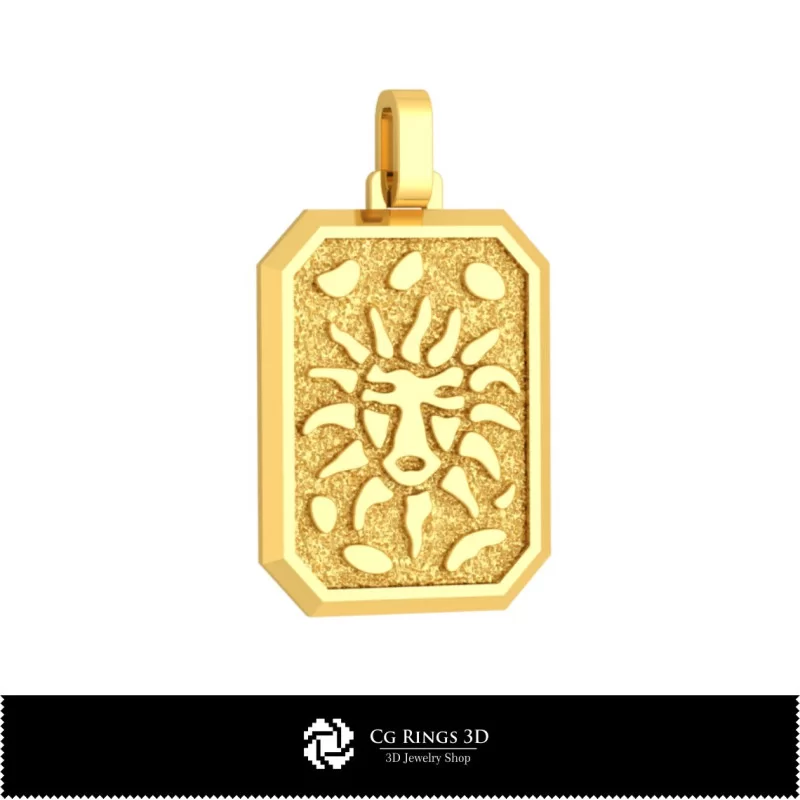 3D Men's Leo Zodiac Pendant Home, Bijoux 3D CAO, Pendentifs 3D CAO, Pendentifs du Zodiaque 3D