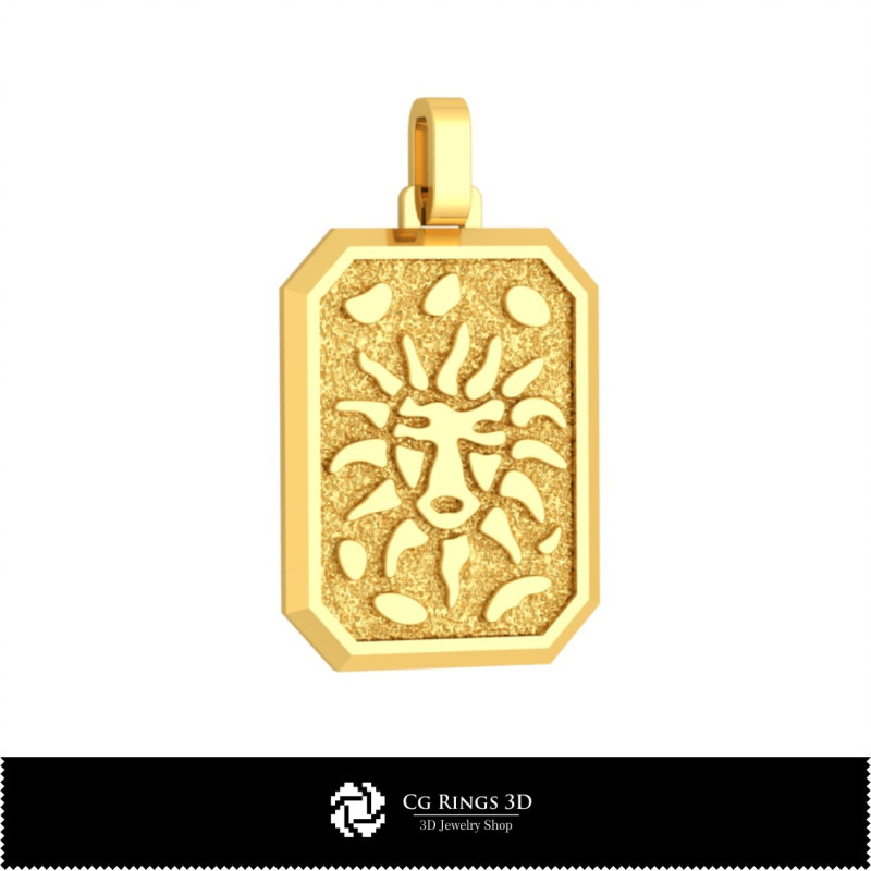 3D Men's Leo Zodiac Pendant Home,  Jewelry 3D CAD, Pendants 3D CAD , 3D Zodiac Pendants