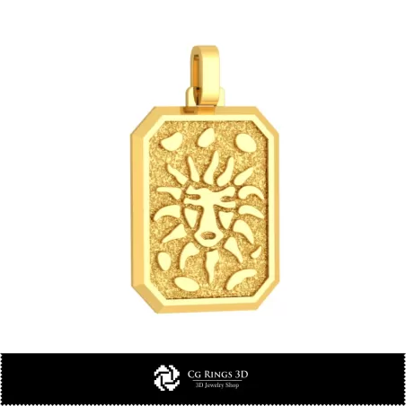 Pendentif Zodiaque Lion 3D pour Homme, Bijoux CAO 3D, Pendentifs CAO 3D, Pendentifs Zodiaque 3D