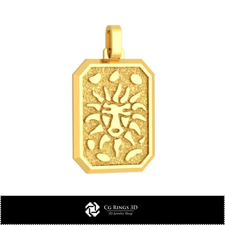 Pendentif Zodiaque Lion 3D pour Homme, Bijoux CAO 3D, Pendentifs CAO 3D, Pendentifs Zodiaque 3D