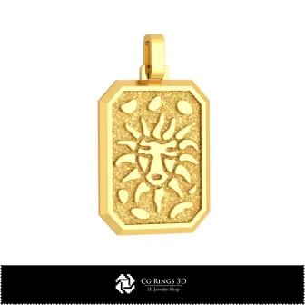 3D Men's Leo Zodiac Pendant Home, Bijoux 3D CAO, Pendentifs 3D CAO, Pendentifs du Zodiaque 3D