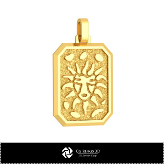 3D Men's Leo Zodiac Pendant Home, Bijuterii 3D , Pandative 3D CAD, Pandativ cu Zodii 3D