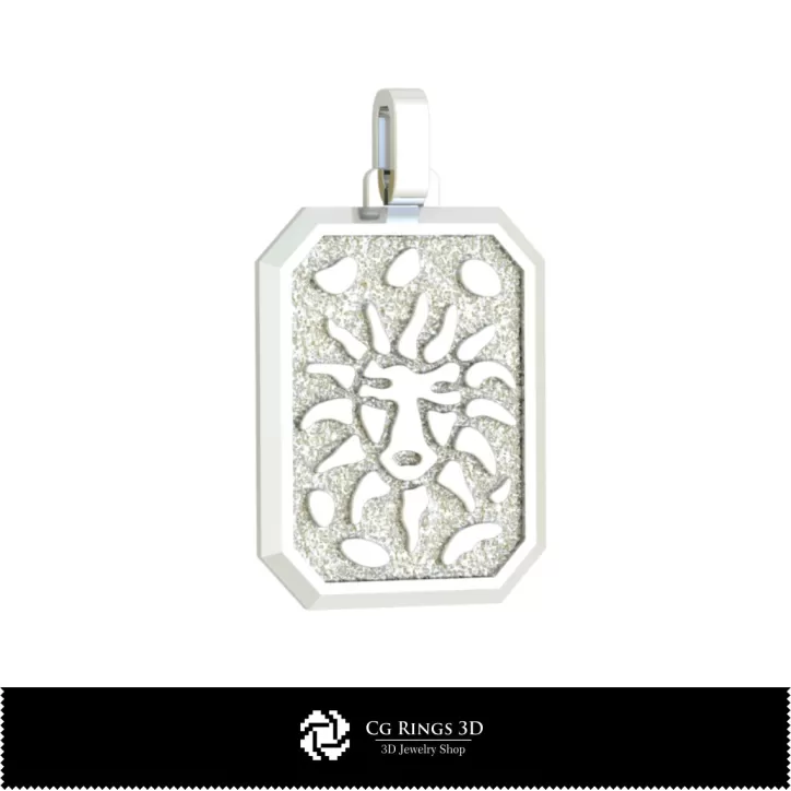 Colgante Zodiacal Leo para Hombre 3D