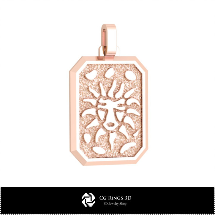 3D Men's Leo Zodiac Pendant