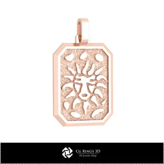 3D Men's Leo Zodiac Pendant Home, Bijoux 3D CAO, Pendentifs 3D CAO, Pendentifs du Zodiaque 3D