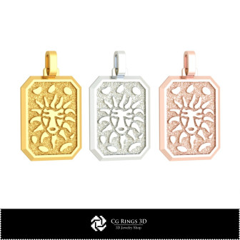 3D Men's Leo Zodiac Pendant Home, Bijoux 3D CAO, Pendentifs 3D CAO, Pendentifs du Zodiaque 3D