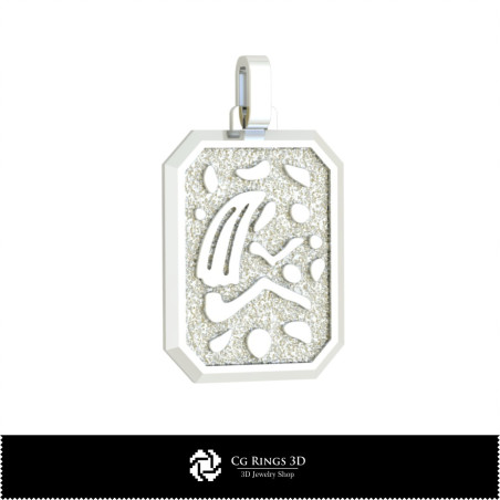 3D Men's Virgo Zodiac Pendant