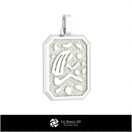 Pendentif Vierge Homme 3D
