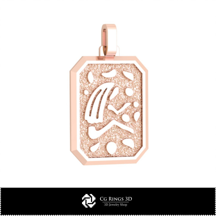 3D Men's Virgo Zodiac Pendant