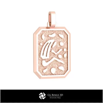 3D Men's Virgo Zodiac Pendant Home, Jewelry 3D CAD, Pendants 3D CAD , 3D Zodiac Pendants