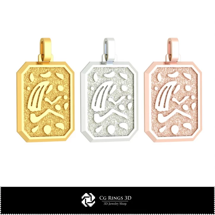 3D Men's Virgo Zodiac Pendant