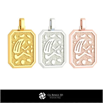 3D Men's Virgo Zodiac Pendant Home, Jewelry 3D CAD, Pendants 3D CAD , 3D Zodiac Pendants