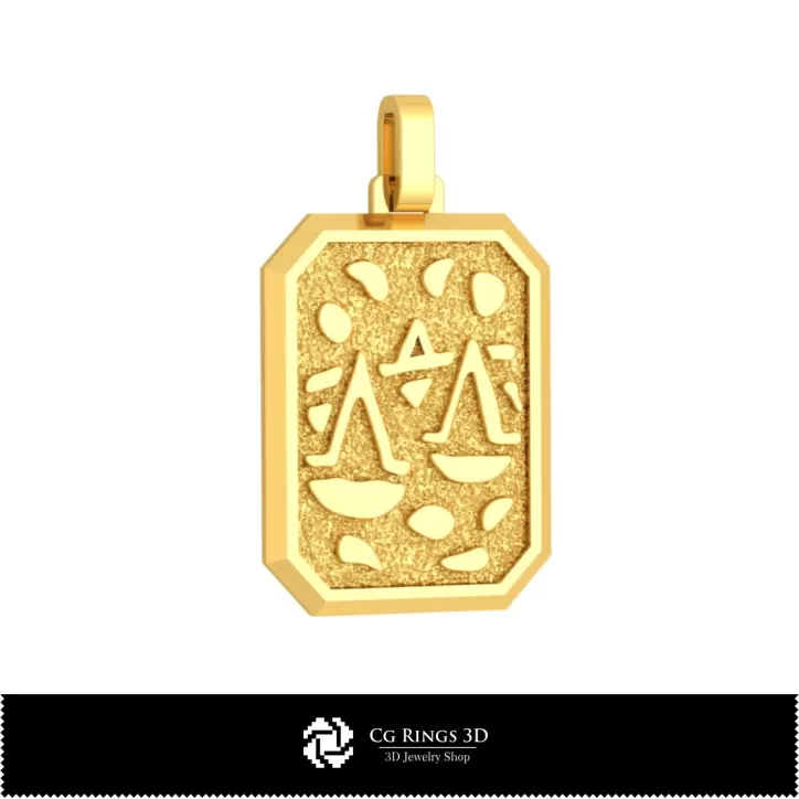 Pendente Zodiacale Bilancia Uomo 3D