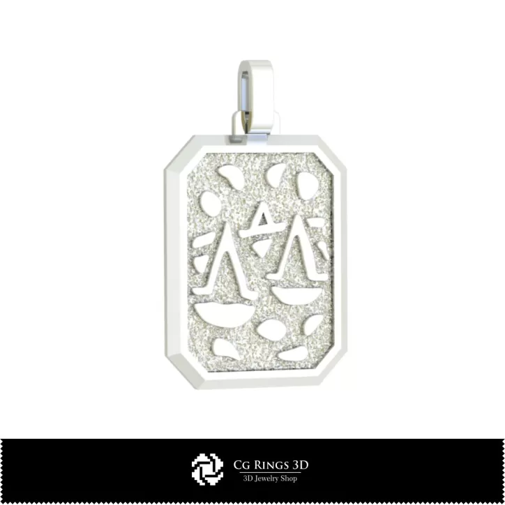Pendentif zodiaque Balance homme 3D Pendentif zodiaque Balance homme 3D