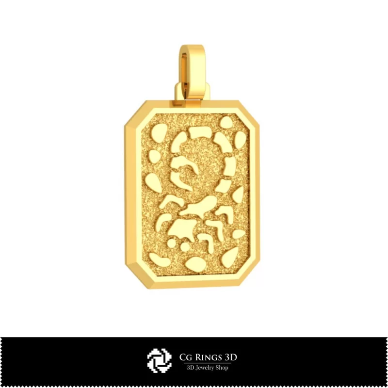 3D Men's Scorpio Zodiac Pendant Home, Bijoux 3D CAO, Pendentifs 3D CAO, Pendentifs du Zodiaque 3D