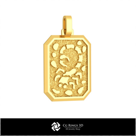 3D Men's Scorpio Zodiac Pendant Home, Bijuterii 3D , Pandative 3D CAD, Pandativ cu Zodii 3D