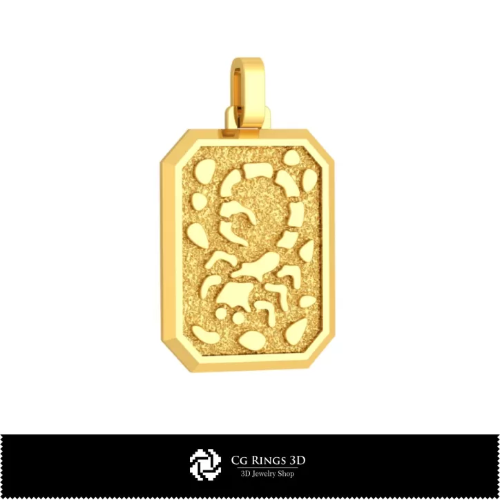 Colgante Zodiacal Escorpio Masculino 3D Colgante Zodiacal Escorpio Masculino 3D