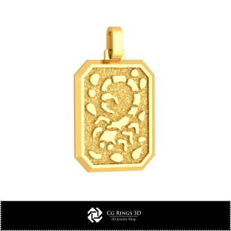 3D Men's Scorpio Zodiac Pendant Home, Bijoux 3D CAO, Pendentifs 3D CAO, Pendentifs du Zodiaque 3D