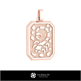 3D Men's Scorpio Zodiac Pendant Home, Jewelry 3D CAD, Pendants 3D CAD , 3D Zodiac Pendants