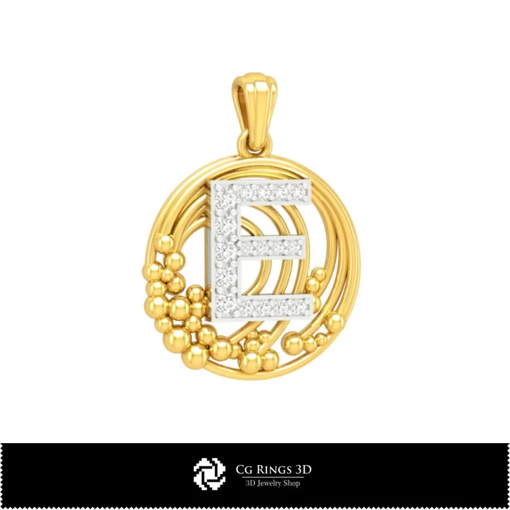 3D Pendant With Letter E