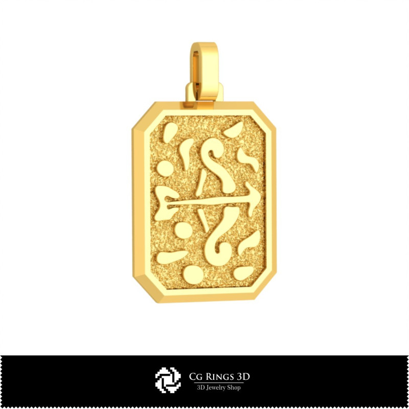 3D Men's Sagittarius Zodiac Pendant Home,  Jewelry 3D CAD, Pendants 3D CAD , 3D Zodiac Pendants