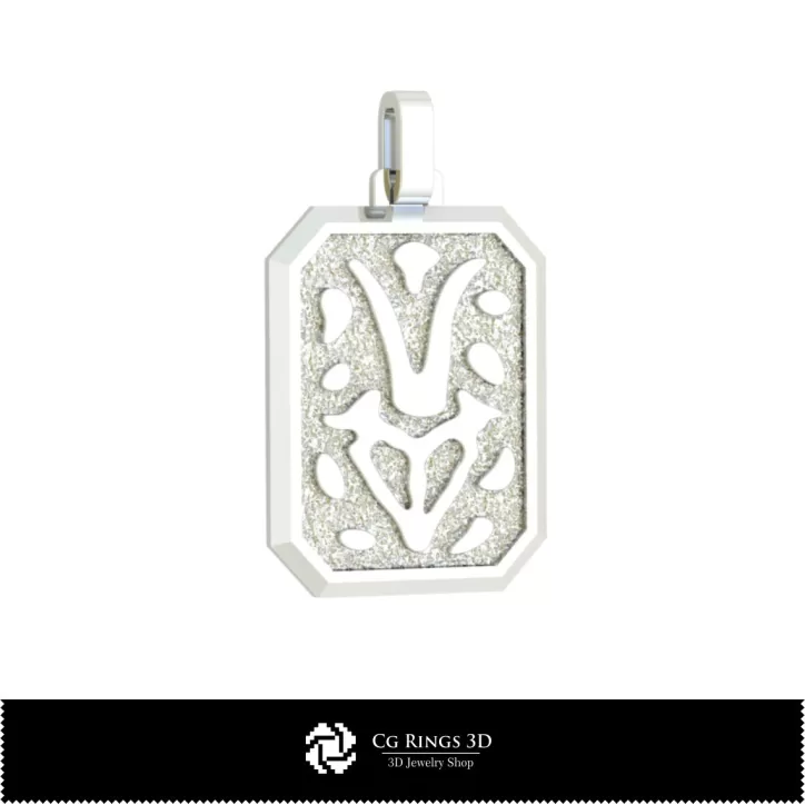 Colgante Capricornio 3D para Hombre