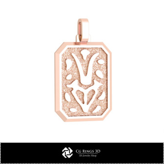 3D Men's Capricorn Zodiac Pendant Home, Bijoux 3D CAO, Pendentifs 3D CAO, Pendentifs du Zodiaque 3D