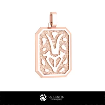 3D Men's Capricorn Zodiac Pendant Home, Jewelry 3D CAD, Pendants 3D CAD , 3D Zodiac Pendants