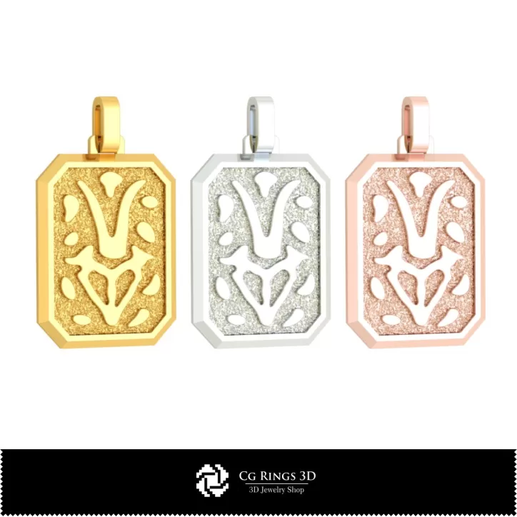 Pendentif 3D homme Signe du zodiaque Capricorne Pendentif 3D homme Signe du zodiaque Capricorne