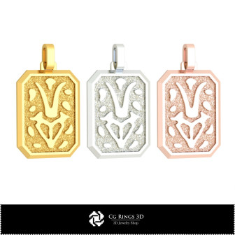 3D Men's Capricorn Zodiac Pendant Home, Bijoux 3D CAO, Pendentifs 3D CAO, Pendentifs du Zodiaque 3D