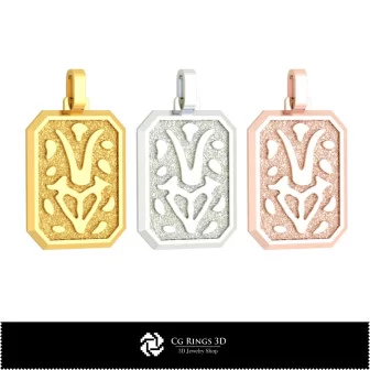 3D Men's Capricorn Zodiac Pendant Home, Bijoux 3D CAO, Pendentifs 3D CAO, Pendentifs du Zodiaque 3D