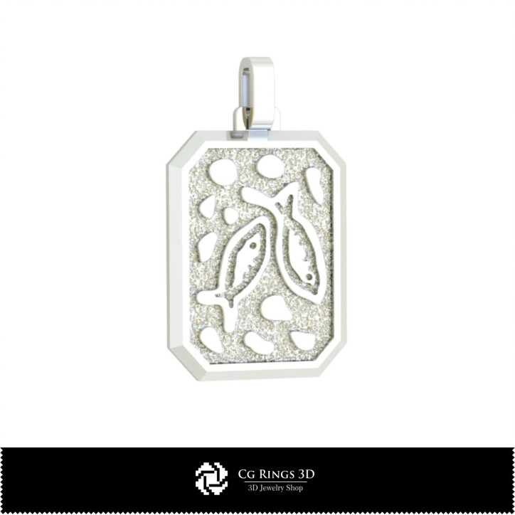 3D Men's Pisces Zodiac Pendant