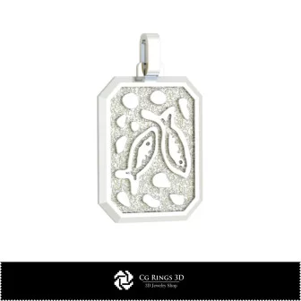 Pendentif 3D Poissons homme, Bijoux DAO 3D, Pendentifs DAO 3D, Pendentifs Zodiaque 3D
